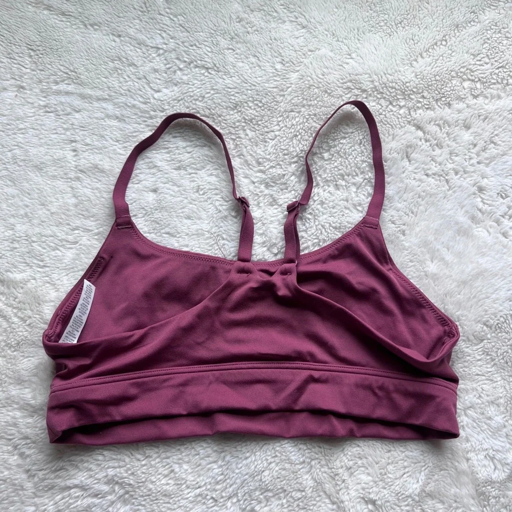 OFFLINE by Aerie Real Me Stretch Bra Burgundy Lace Up Medium Support Medium NWOT